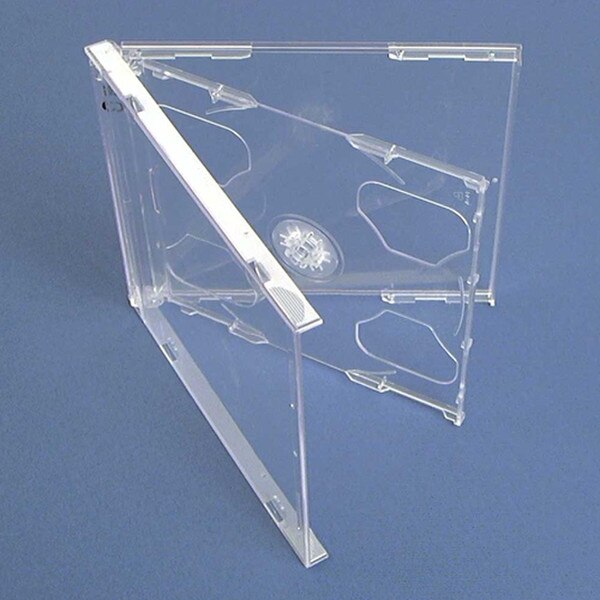 2 CD Case - CENTER Hinged Clear Tra